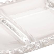 Petisqueira de Cristal com divisória Pearl Wolff 30cm x 15cm