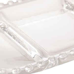 Petisqueira de Cristal com divisória Pearl Wolff 30cm x 15cm