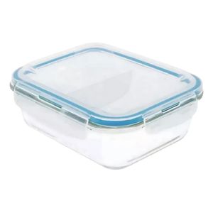 Pote de Vidro Hermético Retangular Mimo Style com Divisória 1l