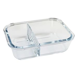 Pote de Vidro Hermético Retangular Mimo Style com Divisória 1l