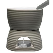 Conjunto Fondue Porcelana Lines Wolff Cinza com 6 peças