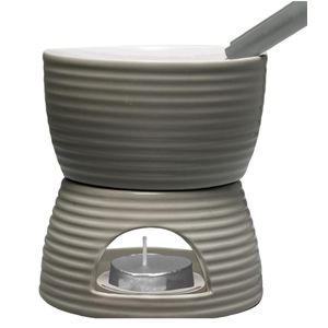Conjunto Fondue Porcelana Lines Wolff Cinza com 6 peças