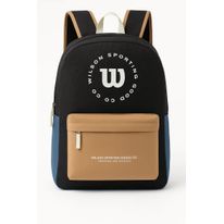 Mochila em Poliéster Wilson Preta e Azul