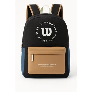 Mochila em Poliéster Wilson Preta e Azul