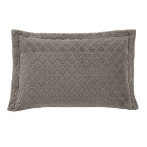 Porta Travesseiro Plush Hedrons Taupe