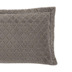 Porta Travesseiro Plush Hedrons Taupe