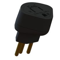 Adaptador Para Tomada 2 Pinos + Terra Daneva Preto 10A