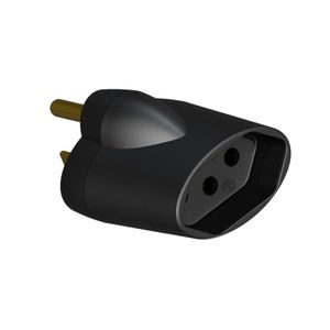 Adaptador Para Tomada Reverso 2 Pinos + Terra Daneva Preto 15A