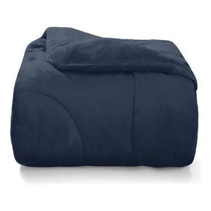 Edredom Queen Plush Hedrons Azul 2,35m x 2,60m