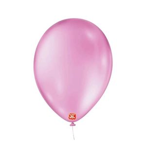 Balão Liso Rosa Chiclete São Roque N.° 7 com 50 unidades