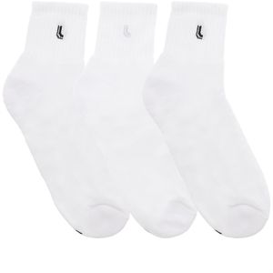 Meia Unissex Cano Médio Branca Lupo M 3 pares