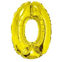 Balão Metálico Dourado Número 0 Silver 16" 40cm