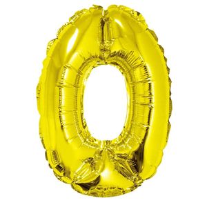 Balão Metálico Dourado Número 0 Silver 16" 40cm