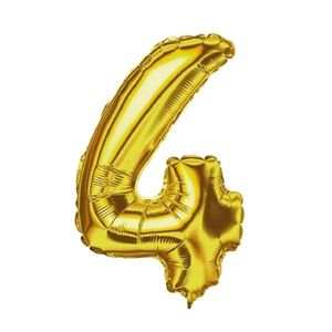 Balão Metálico Dourado Número 4 Silver 16" 40cm