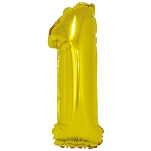 Balão Metálico Dourado Número 1 Silver 16" 40cm