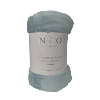 Manta Casal Poliéster Velour Cinza 180cm x 220cm Camesa