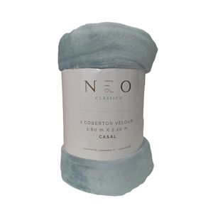Manta Casal Poliéster Velour Cinza 180cm x 220cm Camesa