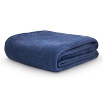 Manta Casal Poliéster Velour Azul 180cm x 220cm Camesa