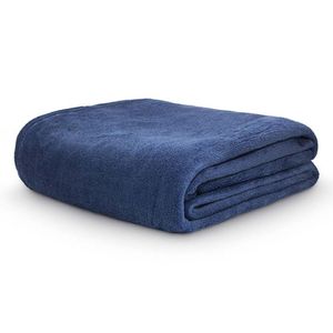 Manta Casal Poliéster Velour Azul 180cm x 220cm Camesa