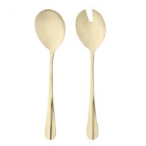 Conjunto Pegador de Salada de Aço Inox Positano Dourada Lyor com 2 peças