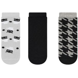 Meia Feminina Cano Curto Cia da Meia 34 a 39 3 pares (Produto Sortido)