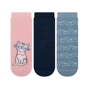 Meia Feminina Cano Curto Cia da Meia 34 a 39 3 pares (Produto Sortido)