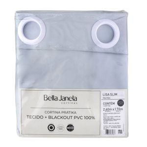 Cortina Lisa Pratika Bella Janela Azul 1,70m x 2,60m