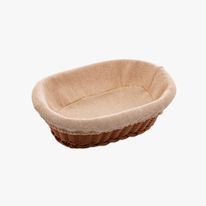 Cesta Oval de Rattan Plástico com Forro em Tecido Lyor 27cm x 20cm