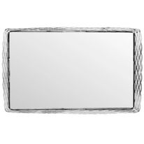 Bandeja de Metal com Espelho Lyor Arles Prata 21cm x 13cm