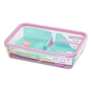 Pote Plástico com Trava Freshy Sanremo com Divisor 1,6l