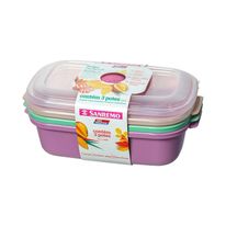 Conjunto Pote de Plástico Retangular Sanremo 1,1l