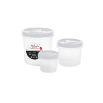 Conjunto Porta Mantimento Plástico Com Rosca Branco MB 3 Peças