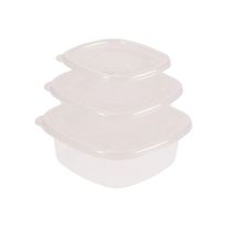 Conjunto de Pote Quadrado Pop Plasútil 3 Peças