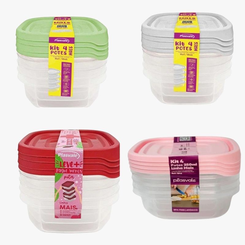 Conjunto-de-Pote-Plastico-Quadrado-Plasvale-4-Pecas-250ml--Produto-Sortido--Conjunto--de-Pote-Plastico-Quadrado-Plasvale-4-Pecas-250ml--Produto-Sortido--158001