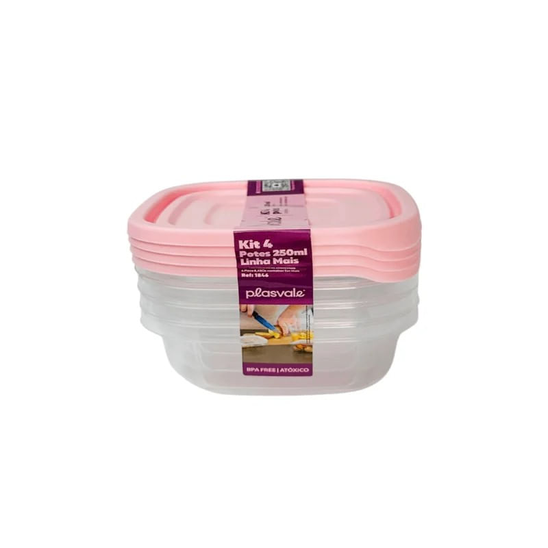 Conjunto-de-Pote-Plastico-Quadrado-Plasvale-4-Pecas-250ml--Produto-Sortido--Conjunto--de-Pote-Plastico-Quadrado-Plasvale-4-Pecas-250ml--Produto-Sortido--157913
