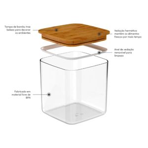 Pote Hermético de Plástico Keep Maxxi OU Quadrado 2,3l