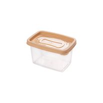 Pote Plástico Retangular Plasútil Cappuccino 430ml
