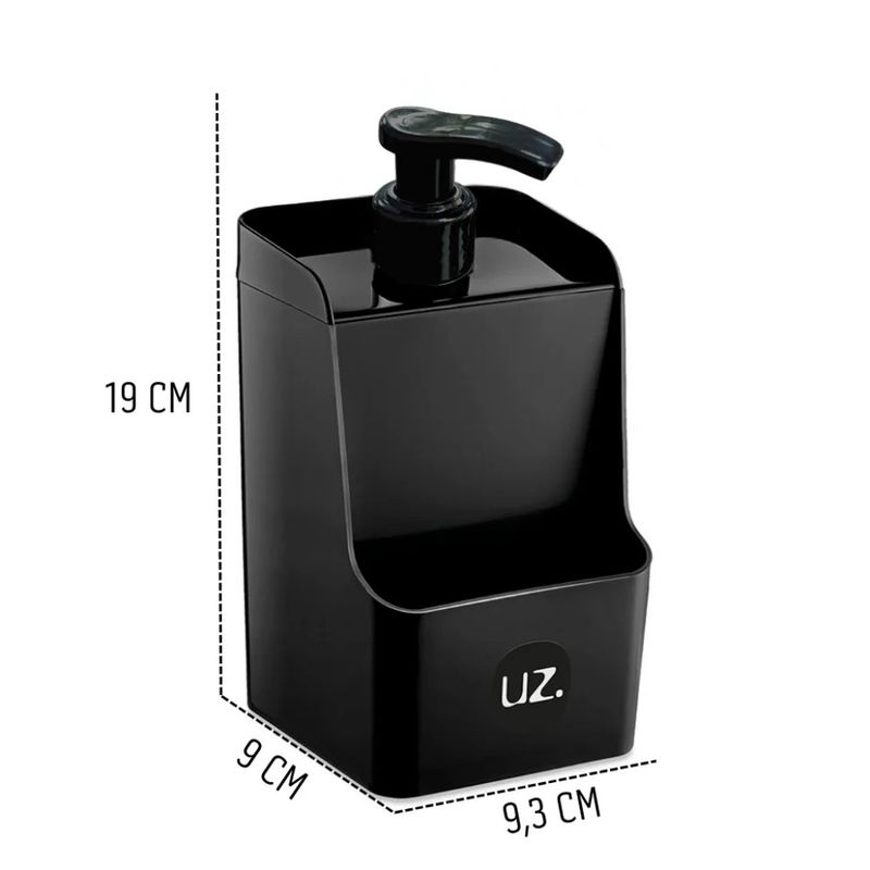 Dispenser-para-Detergente-e-Esponja-UZ-Preto-500ml-158093