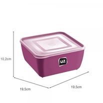 Pote Plástico Premium Quadrado Magenta UZ 2,5L