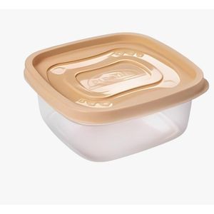 Pote Plástico Quadrado Plasútil Cappuccino 580ml