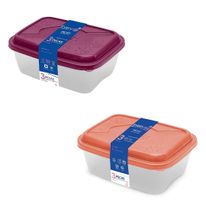 Conjunto de Pote Plástico Retangular MB 3 Peças (Produto Sortido)