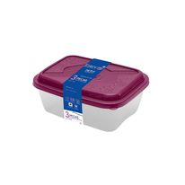 Conjunto de Pote Plástico Retangular MB 3 Peças (Produto Sortido)