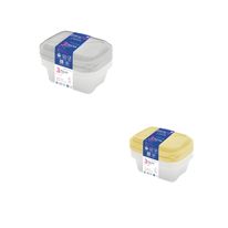 Conjunto de Pote Plástico Retangular Sortido 800ml 3 Peças MB