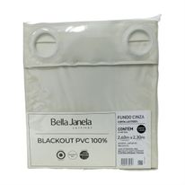 Blackout em Pvc Ilhós Areia e Cinza Bella Janela 2,30m x 2,60m