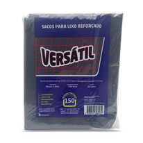 Saco de Lixo Super Reforçado Preto Versátil 150L com 15 Unidades