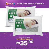 Travesseiro Microfibra Branco Hedrons 50cm x 70cm