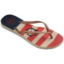Sandália Slim Nautical Bege/Rose Gold Havaianas
