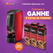 Máquina de Café Espresso Lov Vermelha 3 Corações 1250W