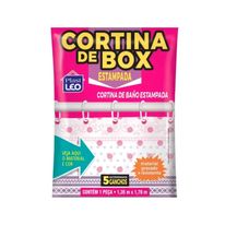 Cortina para Box Estampada Sortida Plast Leo 1,35m x 1,78m