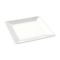 Prato Raso Melamina Quadrado Branco Tuut 25cm